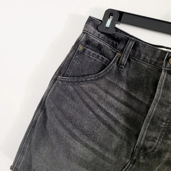 We The Free People Black Brea Cutoff Distressed Denim Destroyed Mini Skirt 28 - Picture 3 of 9
